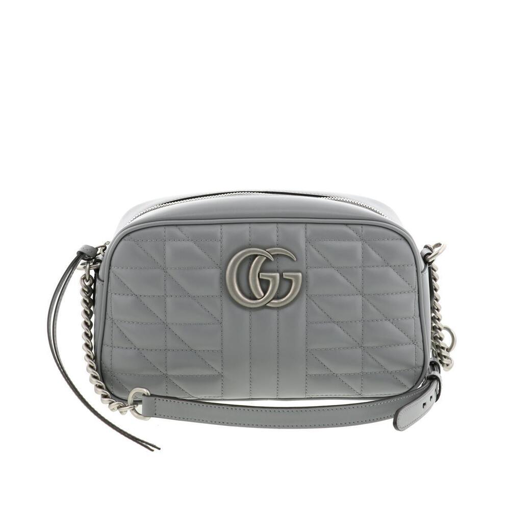 GUCCI GG Marmont Quilted Shoulder Bag Messenger gg marmont Gray